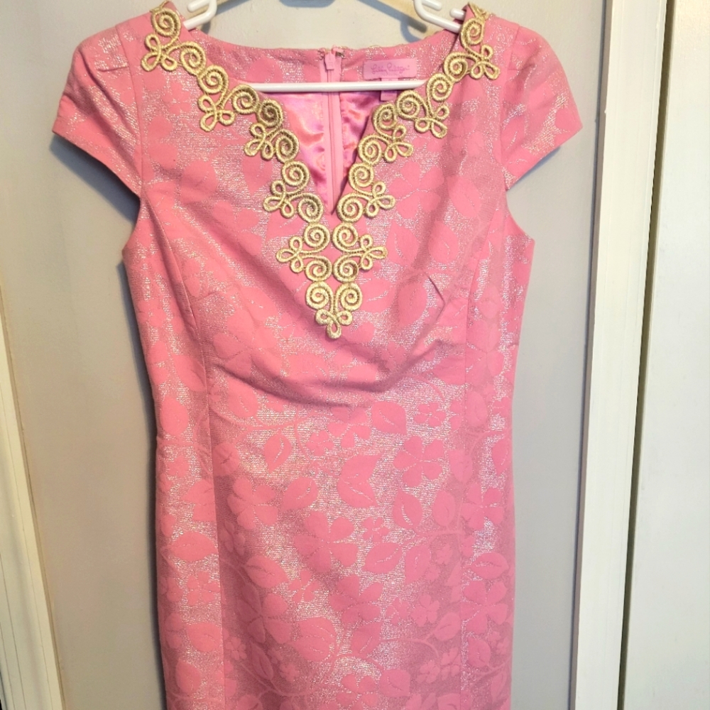 Lilly Pulitzer Dress, Pink and gold,  Size 0